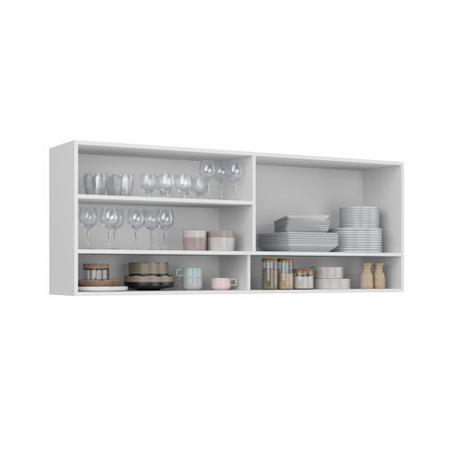 Mueble De Cocina Aereo Alto 4 Puertas 2 Estantes 100% Mdp Blanco - Imagen 3