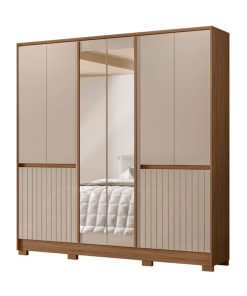 Ropero Placard Dormitorio 10 Puertas 4 Cajones Con Espejo