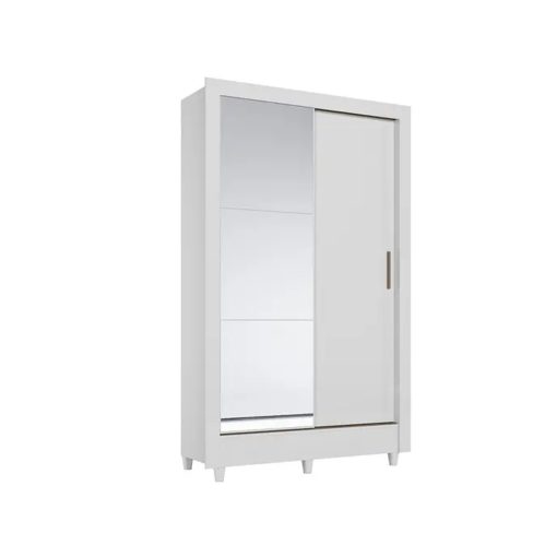 Ropero 2 Puertas Corredizas Con Espejo Y Patas Dormitorio