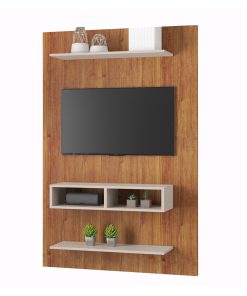 Panel Rack Tv Led Modular Living Sala Dormitorio Byte Miel Off White