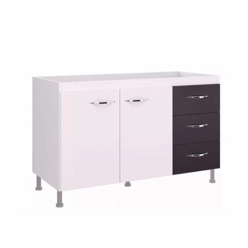 Bajo Mesada Mueble Cocina 2 Puertas 3 Cajones Bw3