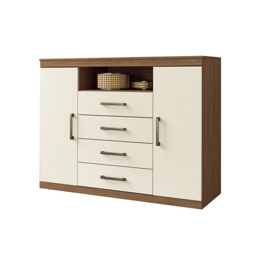 Comodas Cajoneras 2 Puertas 4 Cajones Dormitorio Jatoba Arena