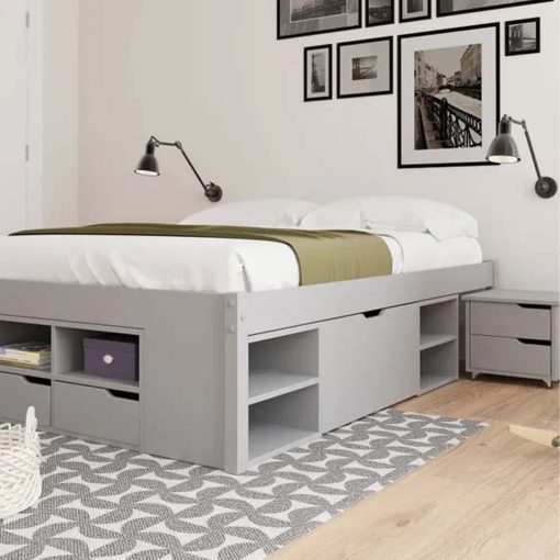 Cama 2 Plazas Multifuncional Varios Cajones Madera Maciza - Imagen 2