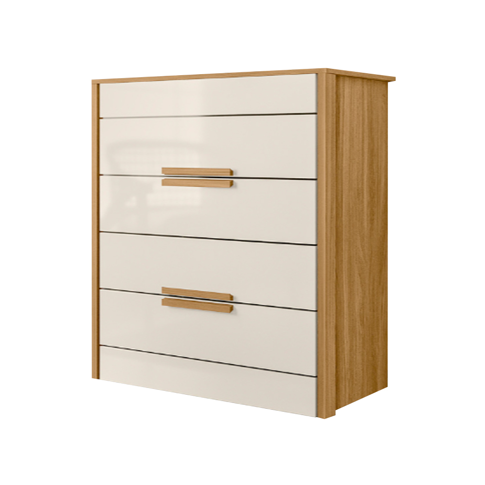 Comoda Cajonera 4 Cajones Correderas Telescópicas Mdp Freijo Off White