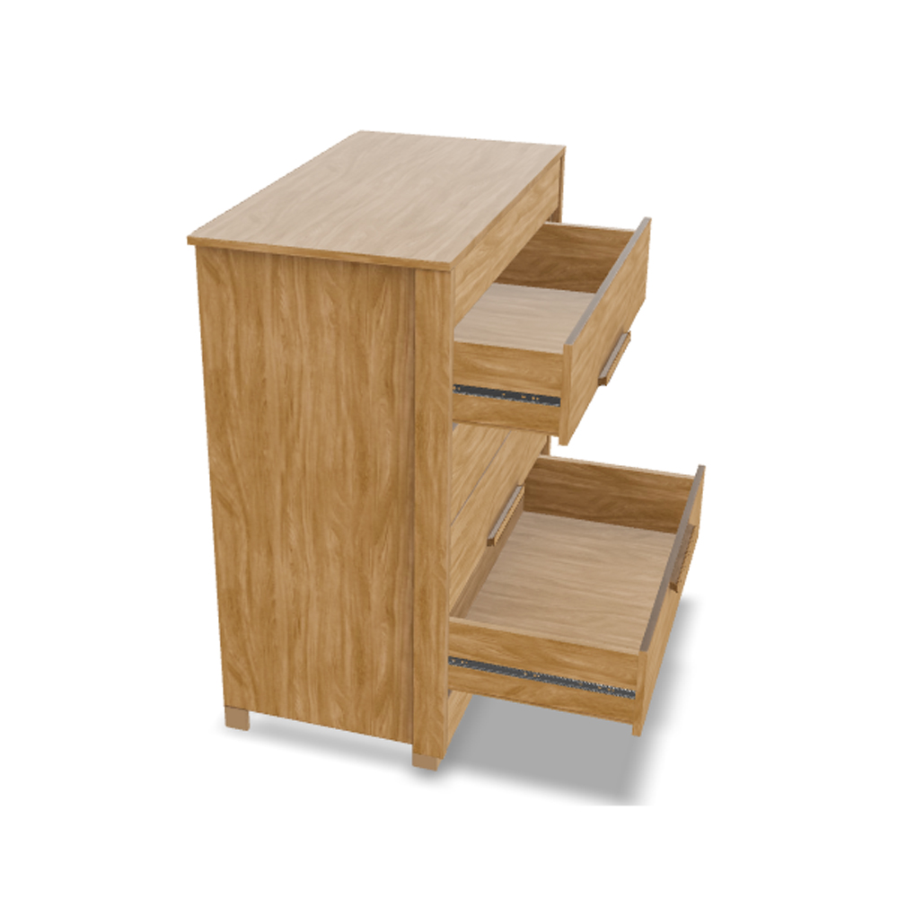 Comoda Cajonera 4 Cajones Correderas Telescópicas Mdp Freijo Off White - Imagen 2