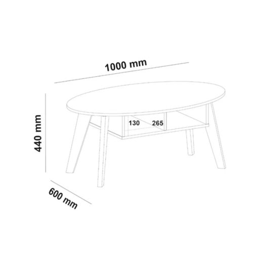Mesa De Living Mesa Ratona Comedor Estilo Nordico Mdp Negro - Imagen 3