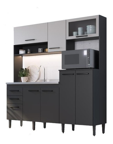 Mueble De Cocina Kit Completo 7 Puertas Cajones Amoblamiento
