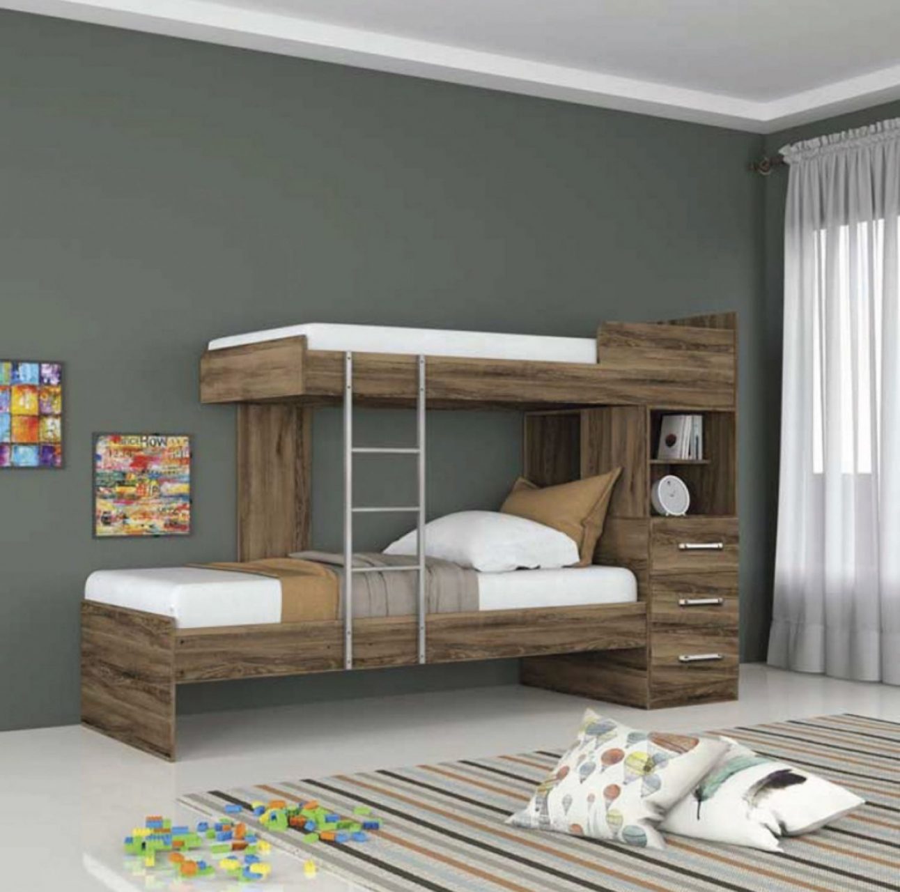 Cucheta Cama Juvenil 3 Cajones Escalera Demolición 221111 - Imagen 3