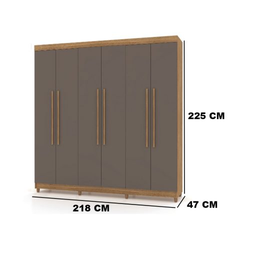 Ropero Placard 6 Puertas 2 Cajones Varios Estantes 100% Mdp - Imagen 3