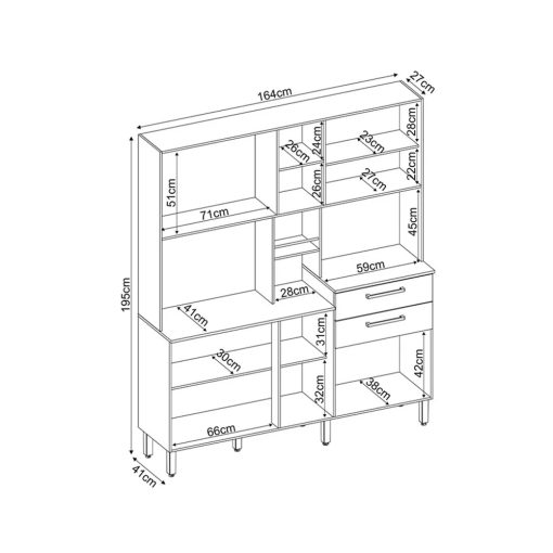 Mueble De Cocina Kit Completo 7 Puertas Cajones Amoblamiento - Imagen 3