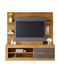 Rack Tv Modular Living Hasta Led 55 Estantes Exclusive Gris