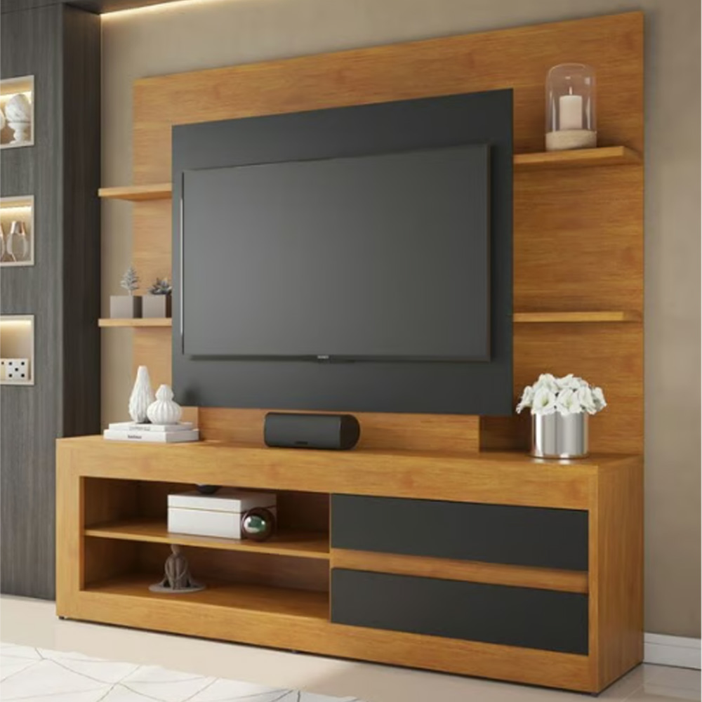Rack Tv Modular Living Hasta Led 55 Estantes Exclusive Negro - Imagen 4