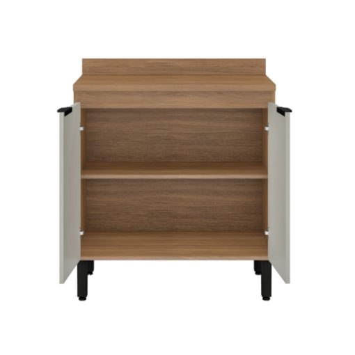 Mueble Multiuso Cocina 2 Puertas Estante Y Patas 100% Mdp Blanco - Imagen 2