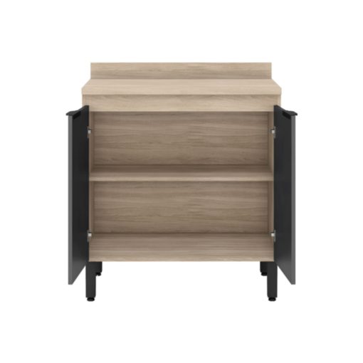 Mueble Multiuso Cocina 2 Puertas Estante Y Patas 100% Mdp Gris - Imagen 2