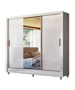 Ropero Placard 3 Puertas Corredizas Con Espejo Y Estantes