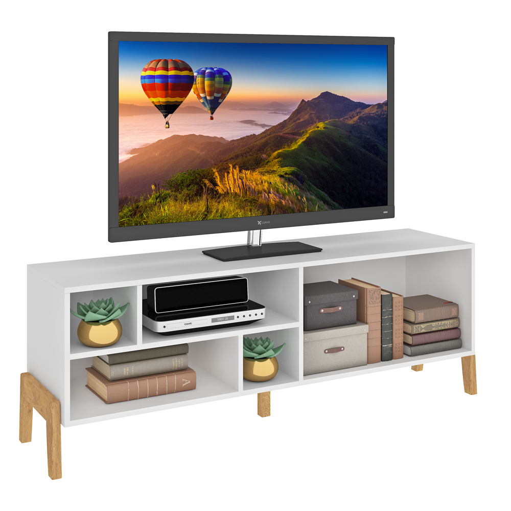 Rack 2 Puertas Frente De Madera Patas De Madera Linea Retro - Imagen 3