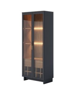 Cristalero Aparador Bar Modular 2 Puertas Vidrio Luz Led