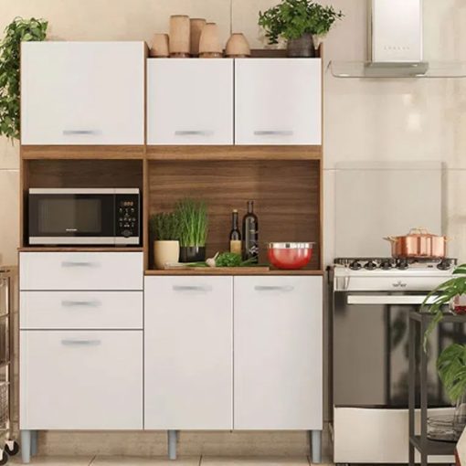 Kit De Cocina Completa 5 Puertas 3 Cajones Y Patas 100% Mdp Blanco - Imagen 2