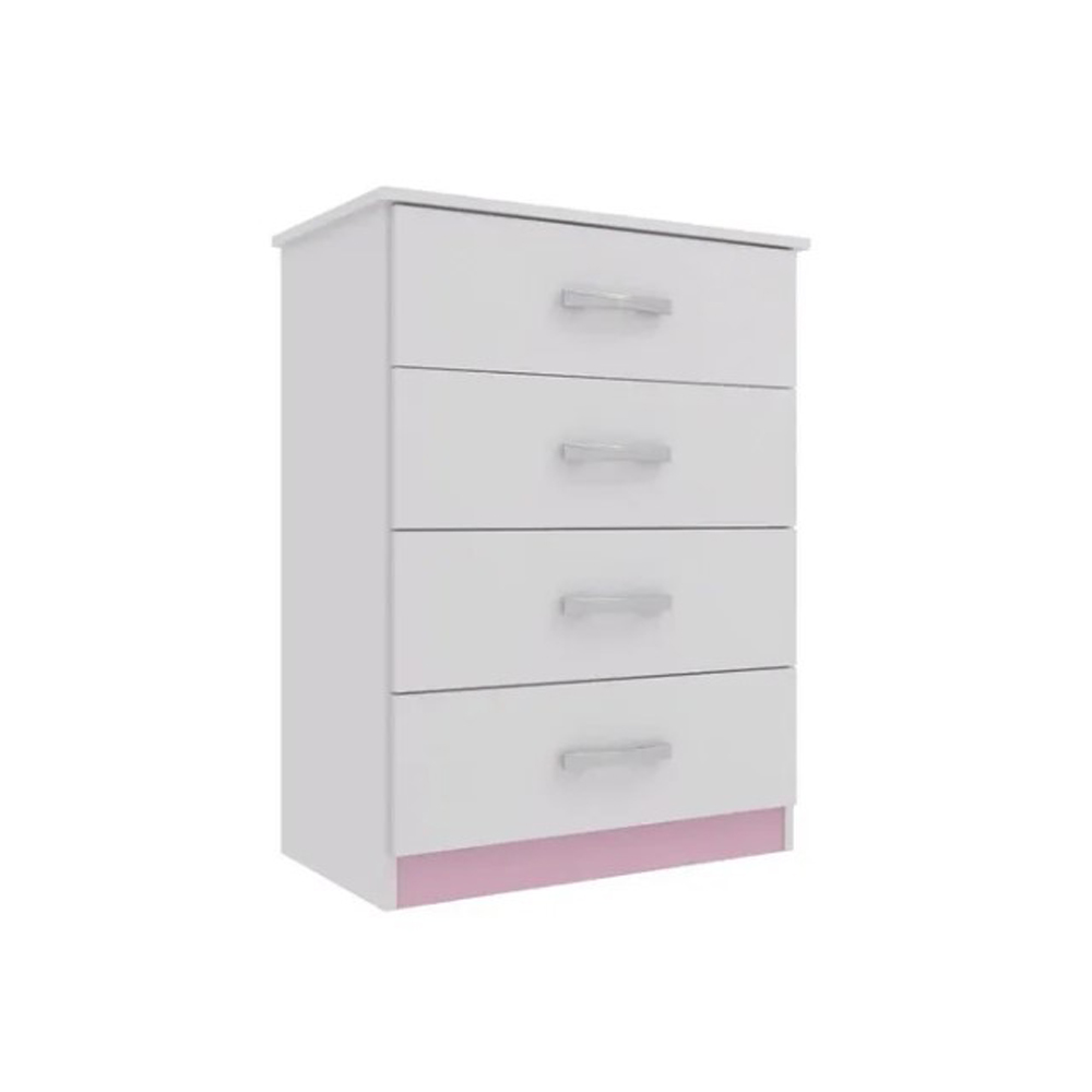 Comoda Cajoneras Dormitorio Infantil 4 Cajones rosada if04