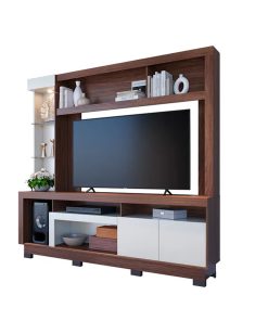 Modular Para Tv Varios Estantes 2 Puertas Luz Led