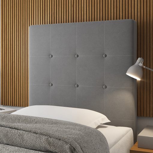 Respaldo Sommier Cama 1 Plaza Imperial 0.90 Dormitorio Gris - Imagen 2