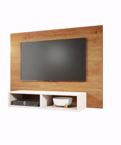 Panel Modular Rack Tv Led Living Sala Dormitorio Miel Off White