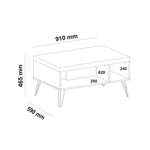 Mesa De Living Mesa Ratona Diseño Elegante Moderno Marron - Imagen 3