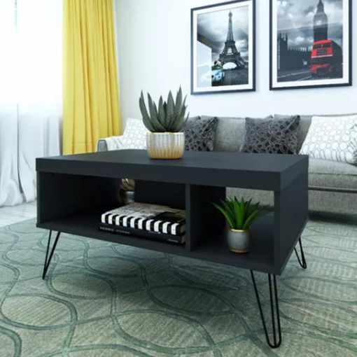 Mesa De Living Mesa Ratona Diseño Elegante Moderno Negro - Imagen 2