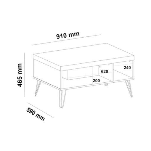 Mesa De Living Mesa Ratona Diseño Elegante Moderno Negro - Imagen 3
