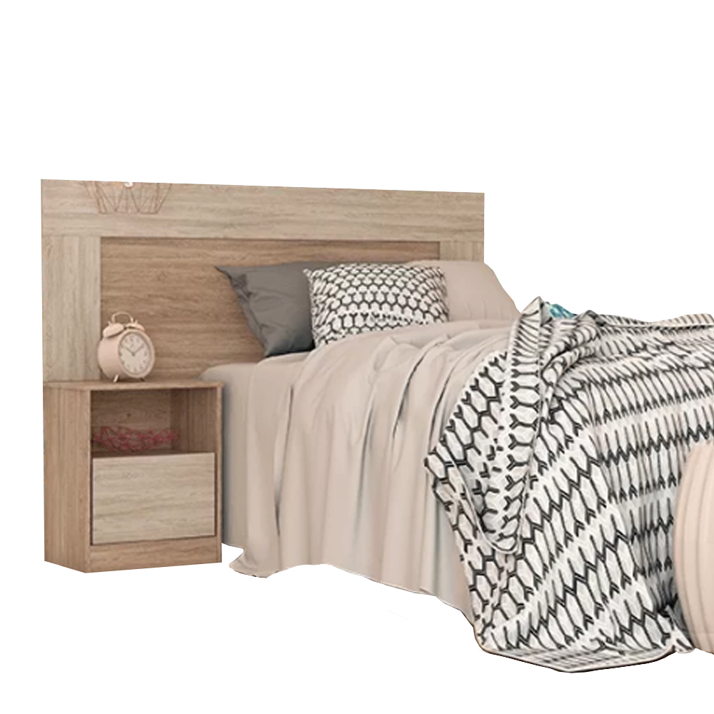 Respaldo 1 Plaza London Mdp Con Mesa De Luz Mdp 130cm