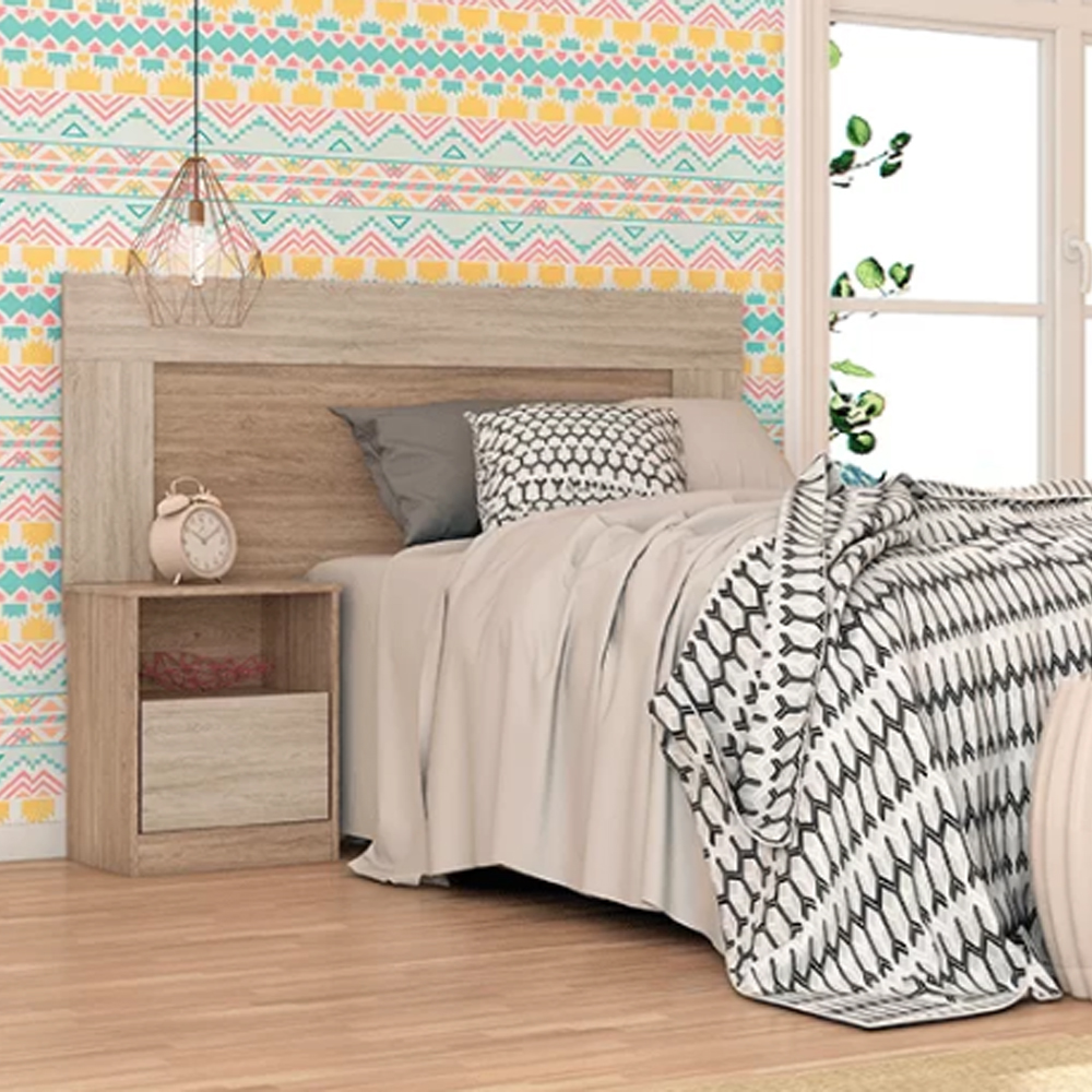 Respaldo 1 Plaza London Mdp Con Mesa De Luz Mdp 130cm - Imagen 2