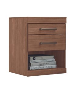 Mesa De Luz Havana Plus 2 Cajones C/rieles Metálicos Jatoba