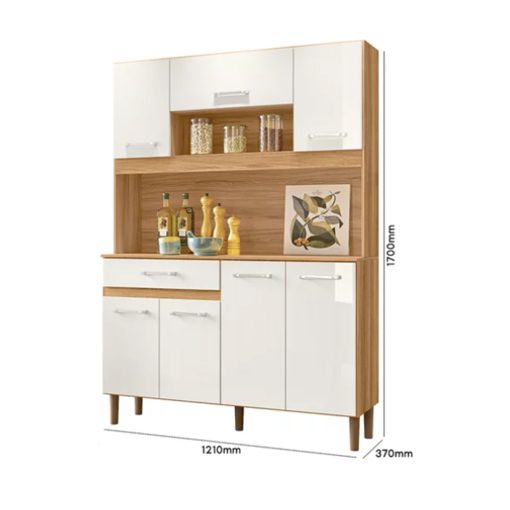 Mueble Cocina Bajo Mesada Aereos Kit Completo Magazin 120 Freijo - Imagen 6