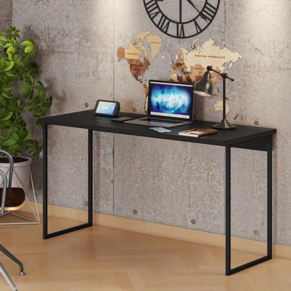 Escritorio Estilo Industrial Tapa De Mdp Patas De Hierro Cafe - Imagen 3