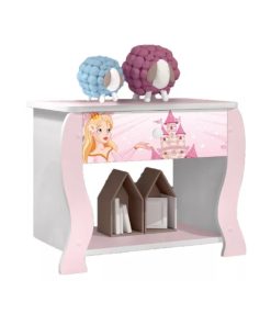 Mesa De Luz Para Niños 1 Cajon Diseño Princesa