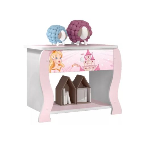 Mesa De Luz Para Niños 1 Cajon Diseño Princesa