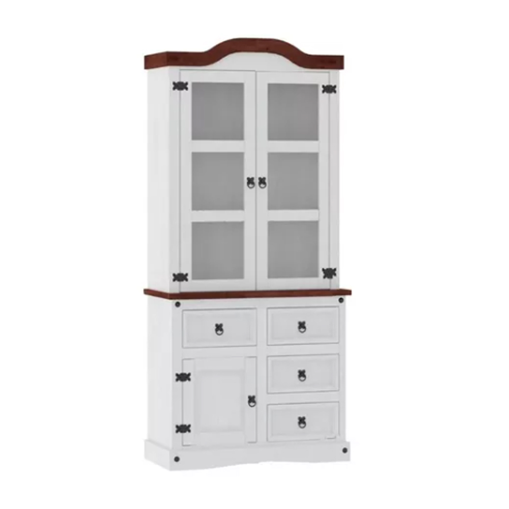 Cristalero Blanco 4 Puertas 2 Cajones Linea Mexicana