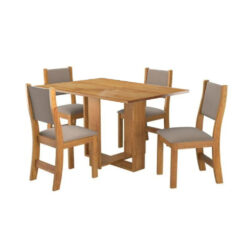 Juego De Comedor 4 Sillas Tapizadas Tapa Rectangular Mdp