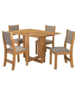 Juego De Comedor 4 Sillas Tapizadas Tapa Rectangular Mdp