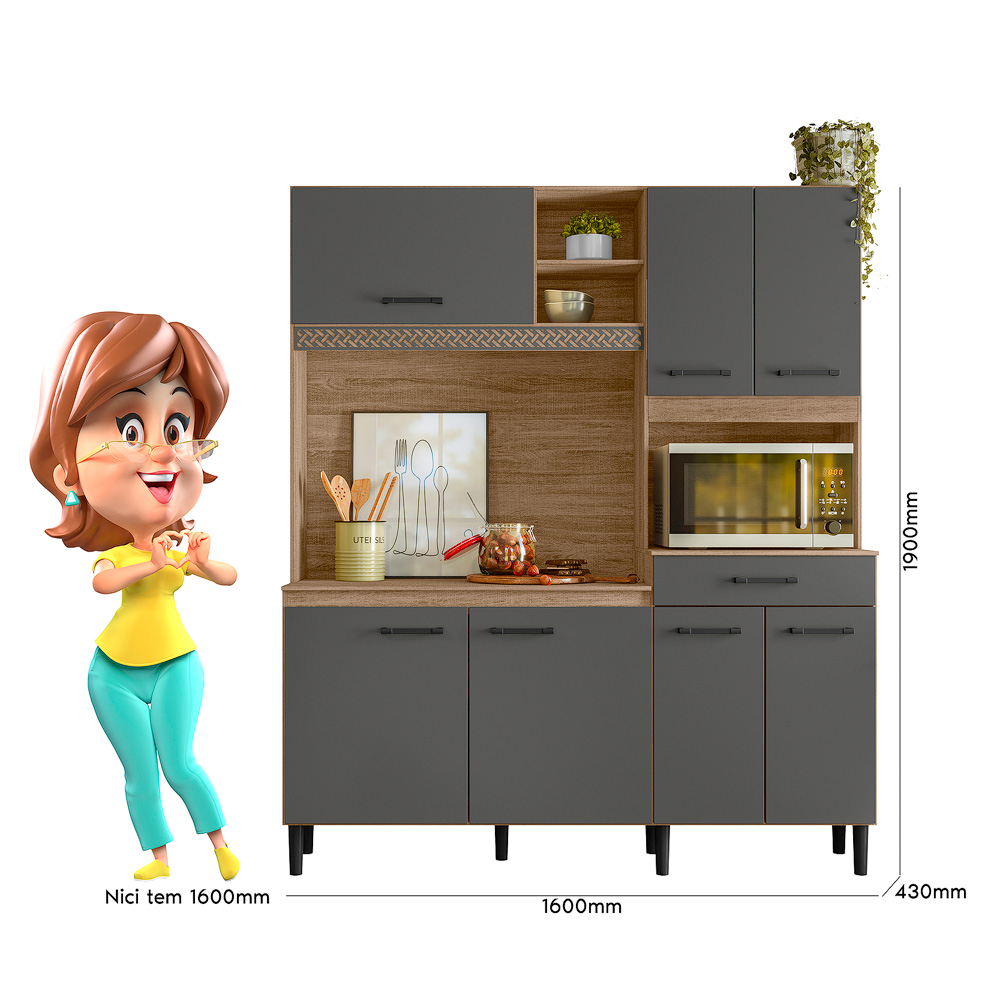 Mueble Cocina Bajo Mesada Aereos Kit Completo Yara - Imagen 4