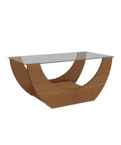 Mesa De Centro Living 1 Estante Mdp Tapa De Vidrio