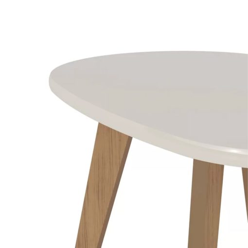 Mesa De Centro Living Curva Forma Organica 100% Mdp Off White - Imagen 4