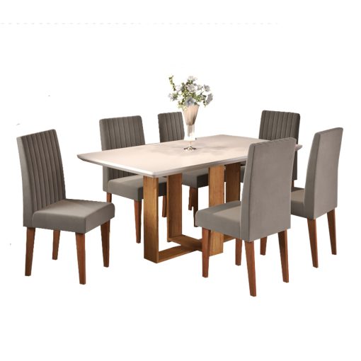 Juego De Comedor 6 Sillas Tapizadas Mesa Moderna Paladium