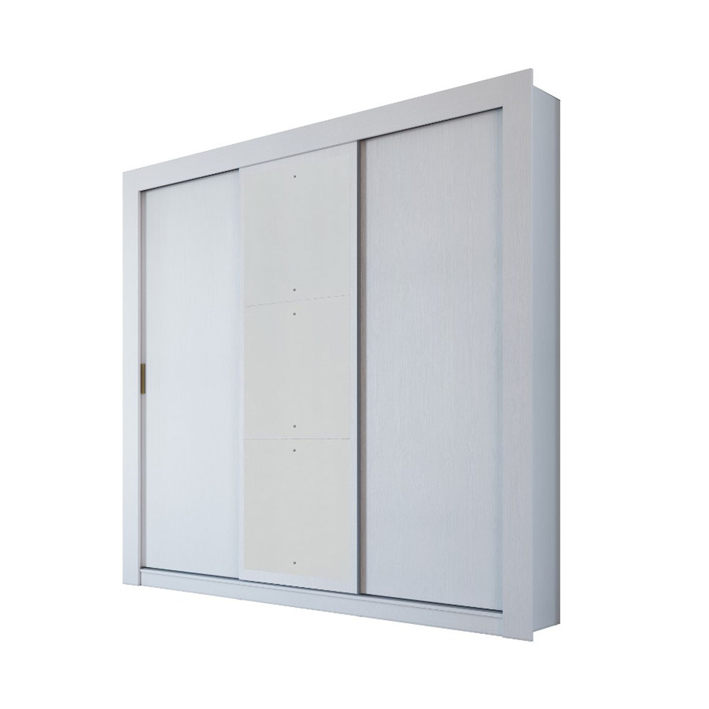 Ropero Placard 3 Puertas Corredizas 2 Cajones Con Espejo