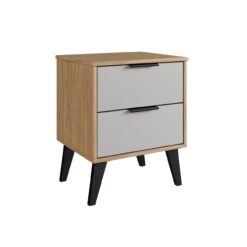 Mesa De Luz 2 Cajones Estilo Nórdico Con Patas Mdp