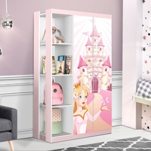 Ropero Para Niños 2 Puertas 4 Estantes Armario Infantil Princesa - Imagen 3