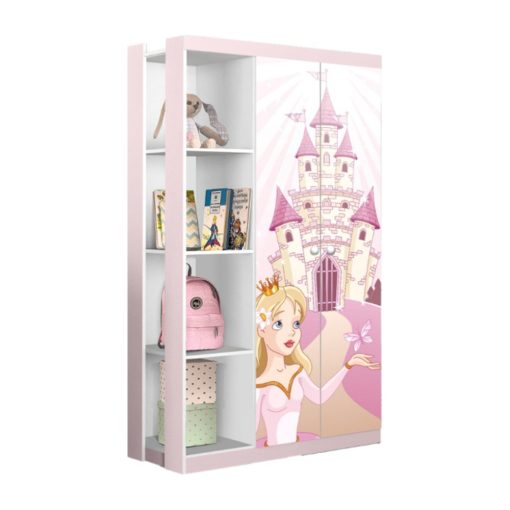Ropero Para Niños 2 Puertas 4 Estantes Armario Infantil Princesa