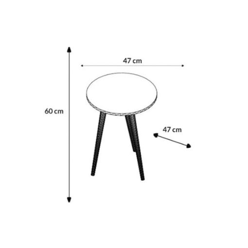Mesa De Living Lateral Redonda Patas Altas 100% Mdp - Imagen 3