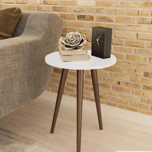 Mesa De Living Lateral Redonda Patas Altas 100% Mdp - Imagen 2