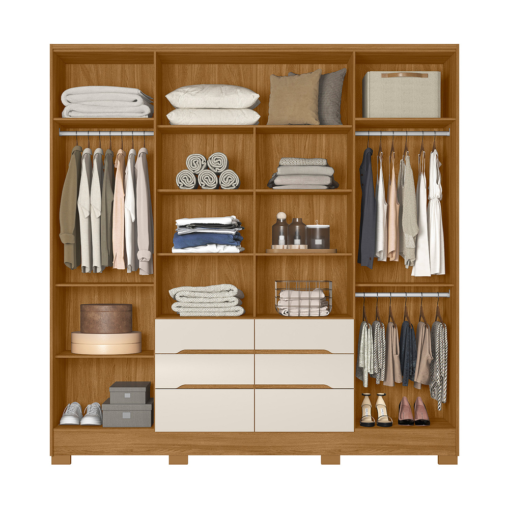 Ropero Placard Dormitorio 6 Puertas 6 Cajones Con Espejo - Imagen 2